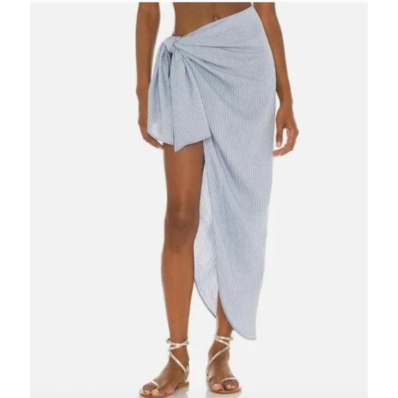 House of Harlow 1960 x Revolve Skirt Womens Extra Small Blue Nima Sarong Stripe - Picture 1 of 7